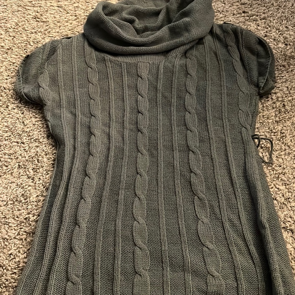 Knit Cowel neck short sleeve sweater